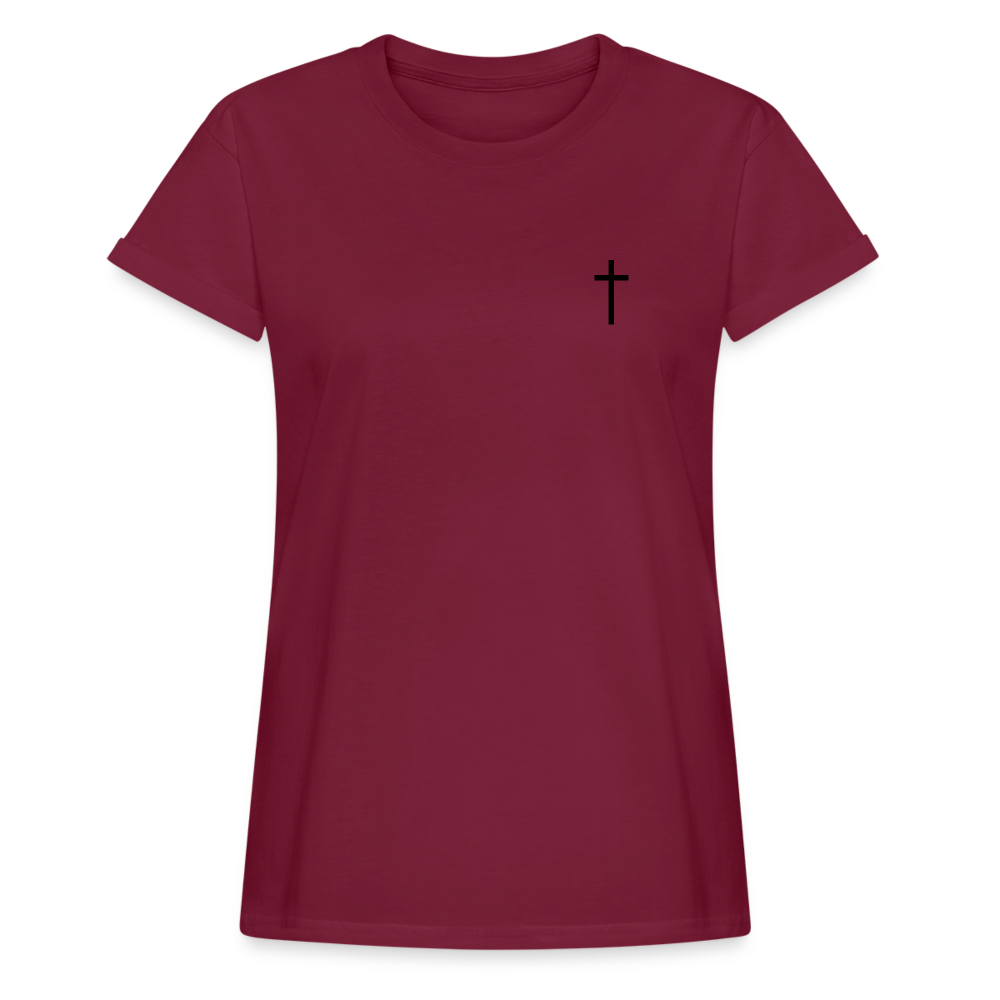 Cross Women’s Oversize T-Shirt - bordeaux