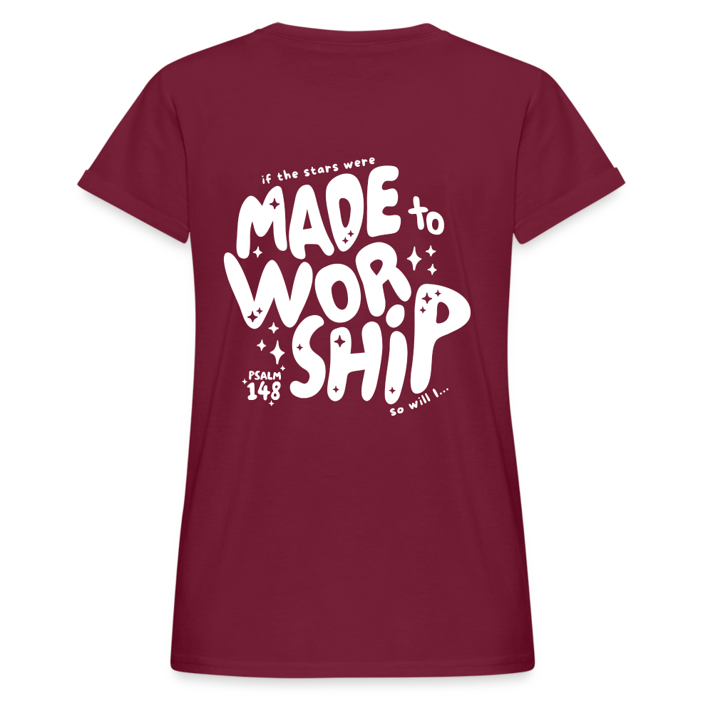 Made to Worship Women’s Oversize T-Shirt - bordeaux