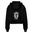 Made in the image of God Women’s Oversized Cropped Hooded Jacket - black