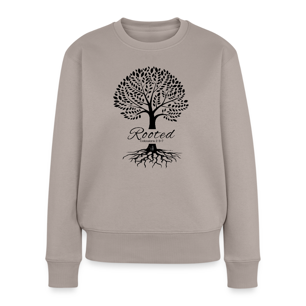 Rooted in Christ Women’s Premium Sweatshirt - taupe