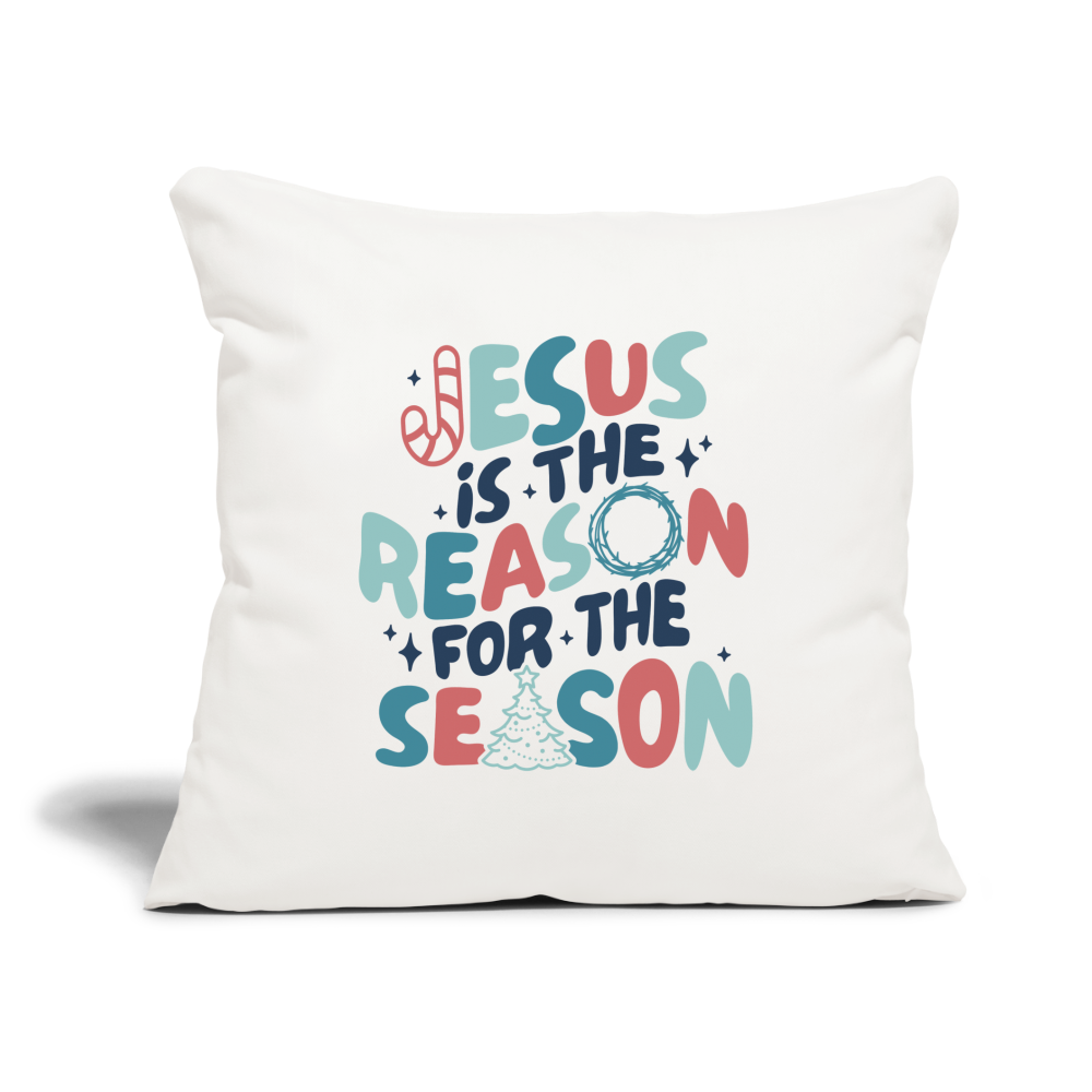 Christmas Sofa pillow with filling 45cm x 45cm - natural white