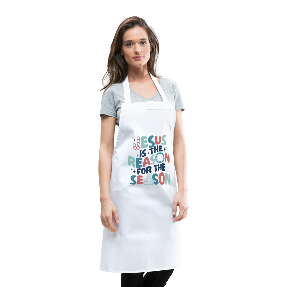 Jesus is the Reason Cooking Apron - white