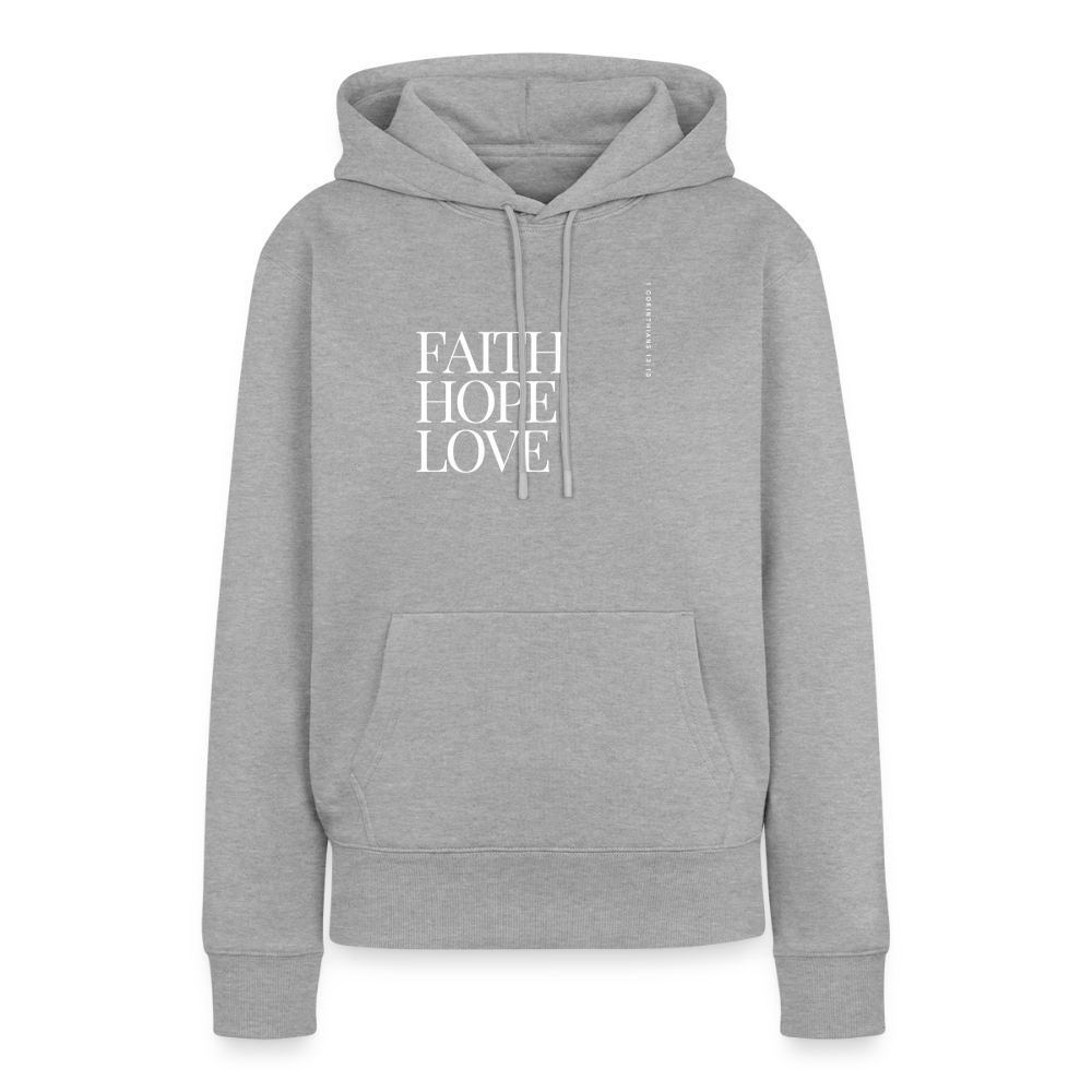 Faith Hope Love Women’s Premium Hoodie - heather grey