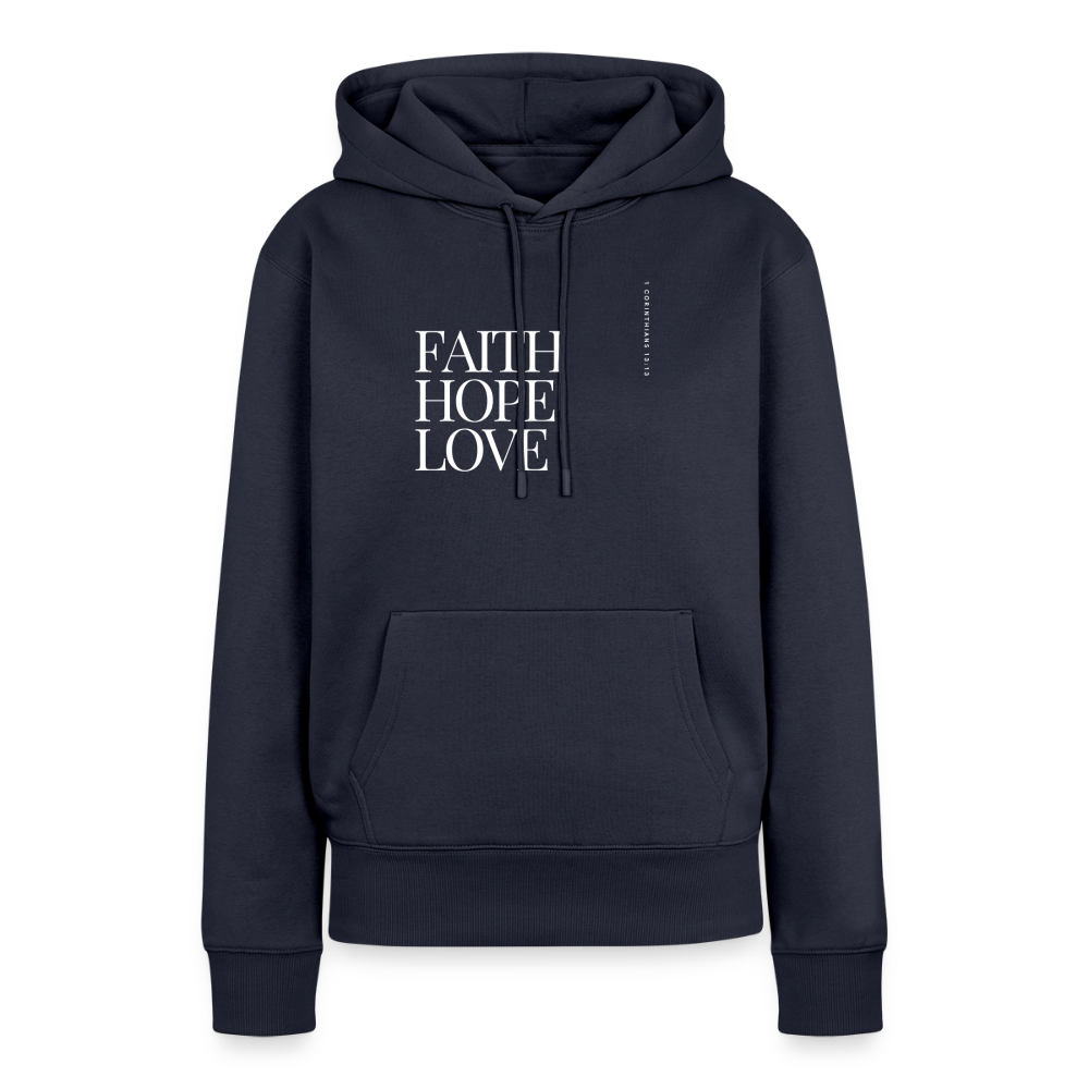 Faith Hope Love Women’s Premium Hoodie - navy