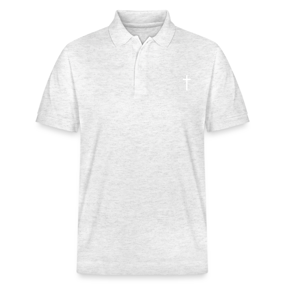 Cross Organic Unisex Polo Shirt - heather white