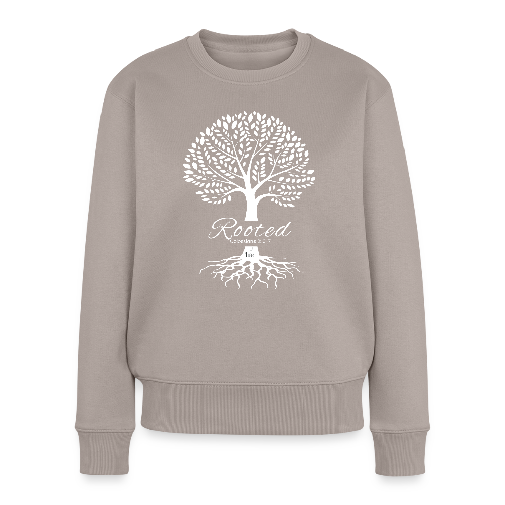 Rooted in Christ Women’s Premium Sweatshirt - taupe