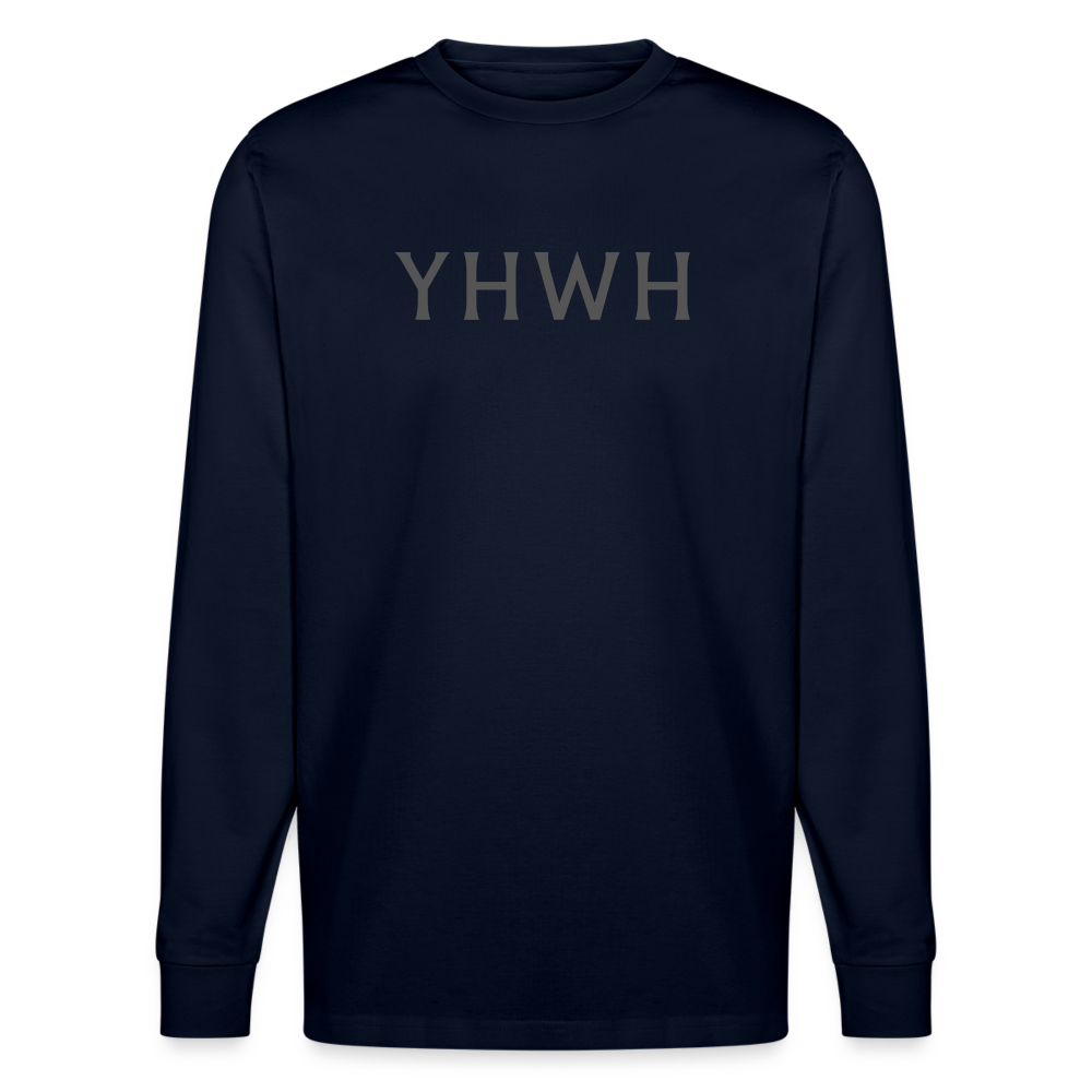 YHWH  Unisex Organic Longsleeve Shirt - navy