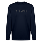 YHWH  Unisex Organic Longsleeve Shirt - navy