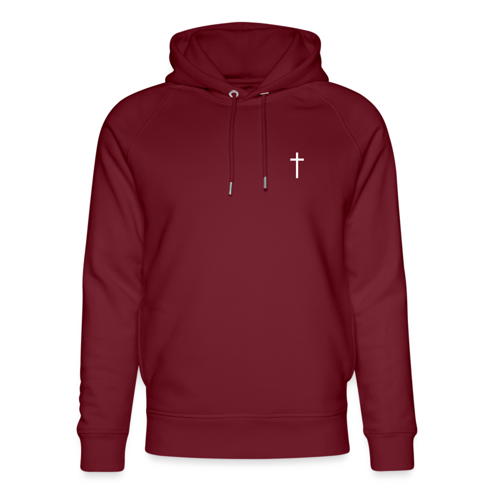 Cross/1 of a kind Unisex Organic Hoodie - burgundy