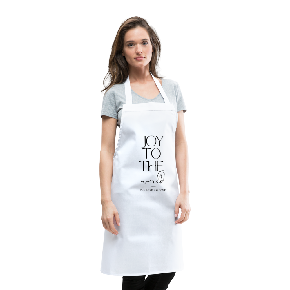 Joy to the World Cooking Apron - white