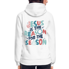 Jesus is the Reason Unisex Organic Hoodie - white