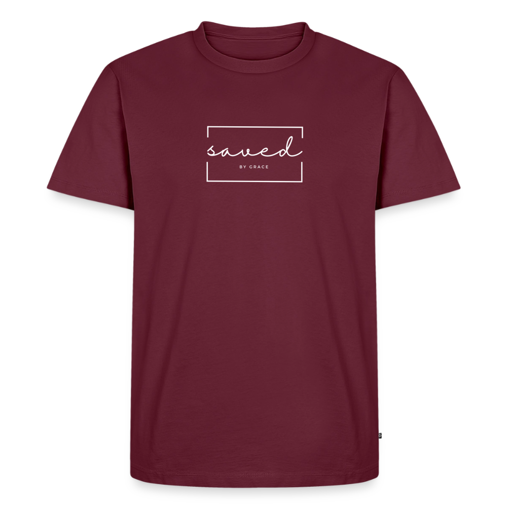 Saved by grace Men’s Premium T-Shirt - burgundy