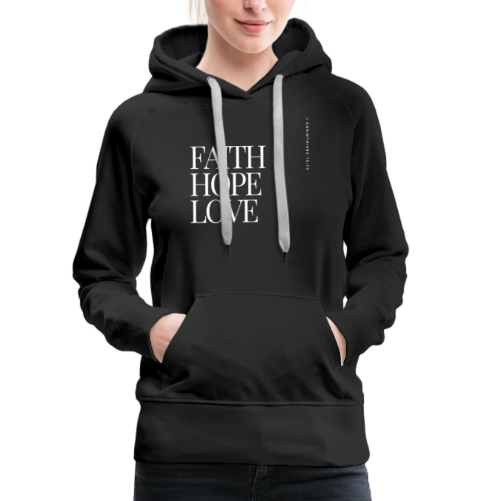 Faith Hope Love Women’s Premium Hoodie - black