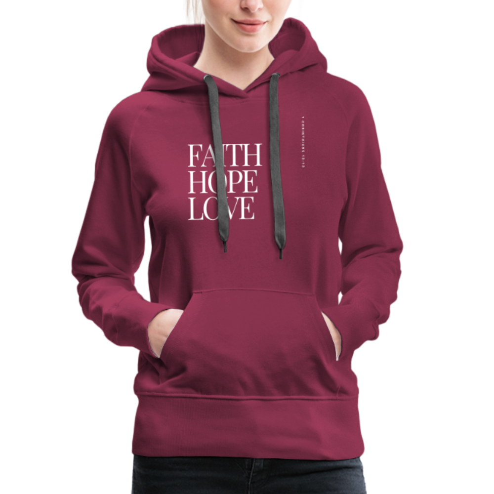 Faith Hope Love Women’s Premium Hoodie - bordeaux