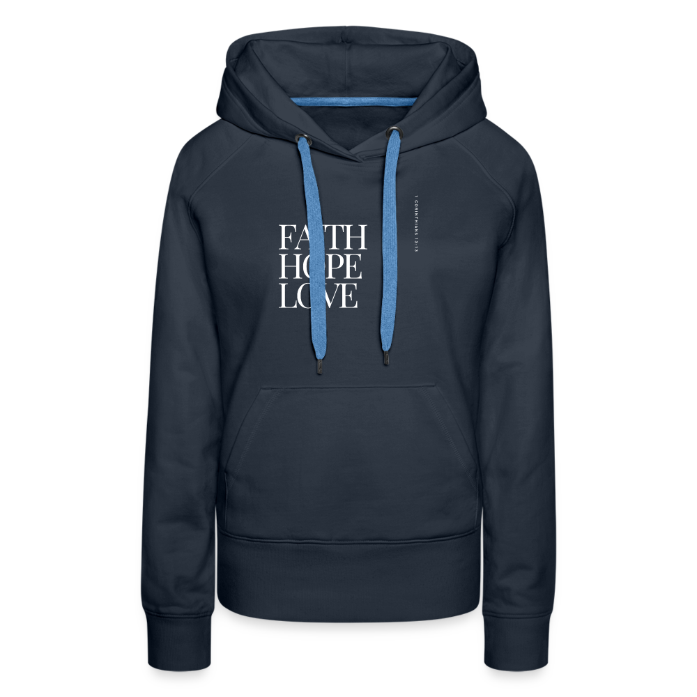 Faith Hope Love Women’s Premium Hoodie - navy