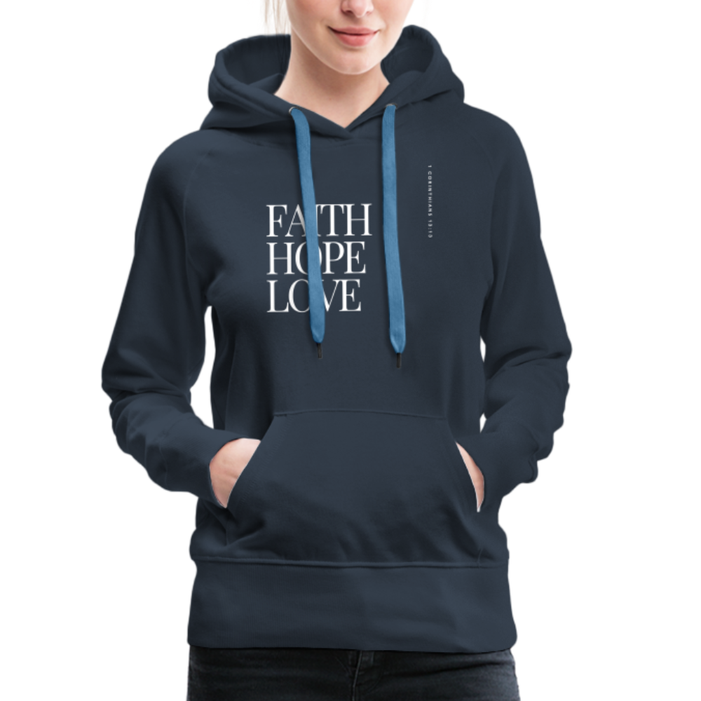 Faith Hope Love Women’s Premium Hoodie - navy