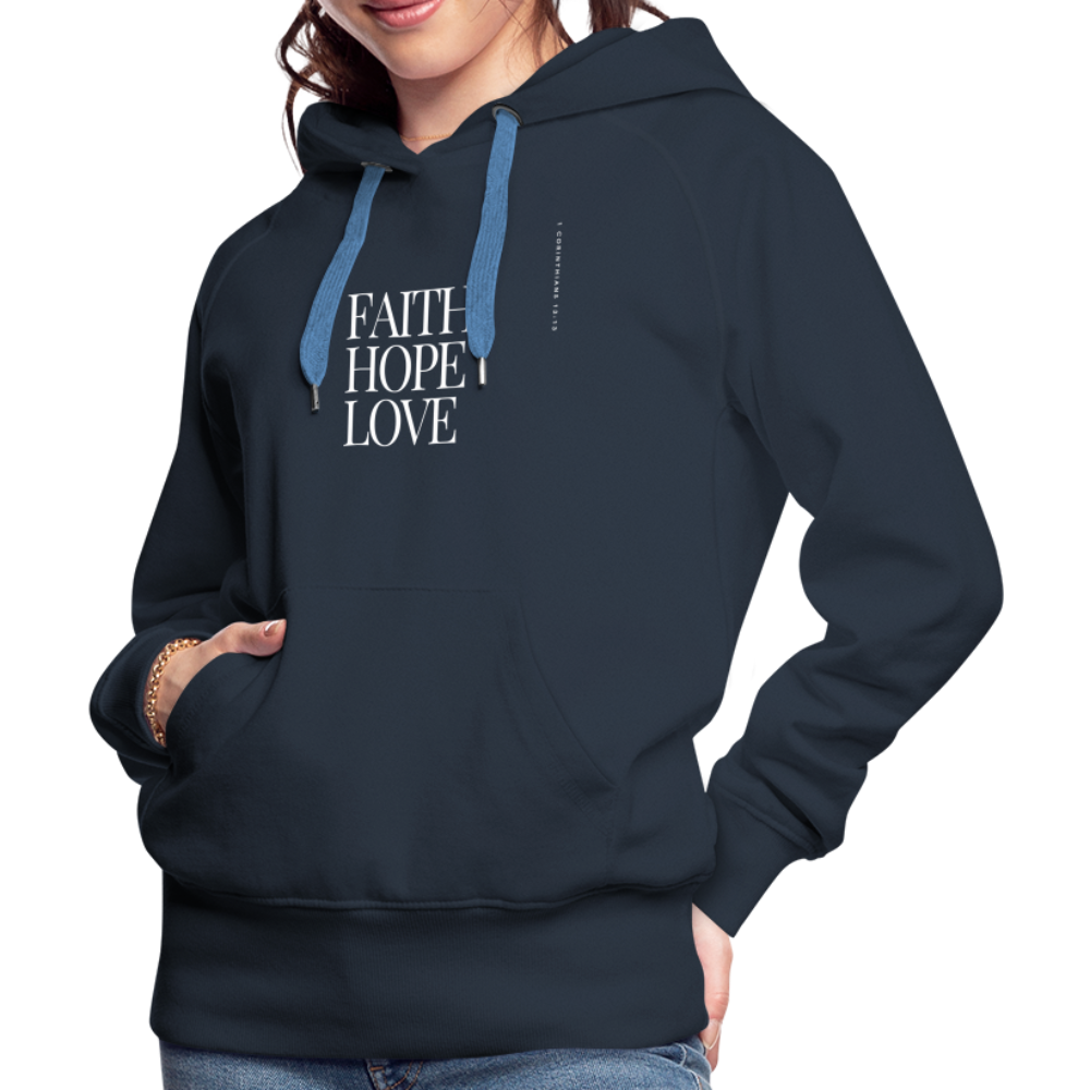 Faith Hope Love Women’s Premium Hoodie - navy