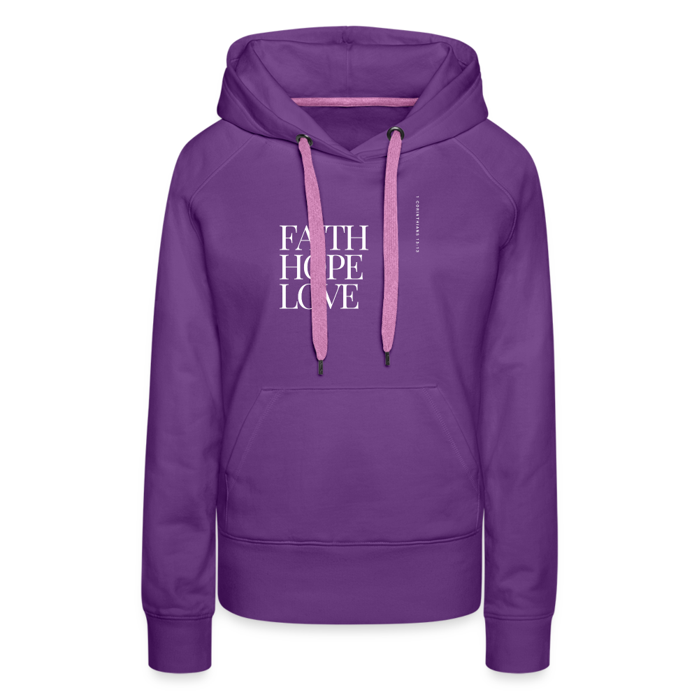 Faith Hope Love Women’s Premium Hoodie - purple