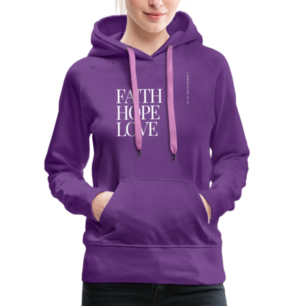 Faith Hope Love Women’s Premium Hoodie - purple