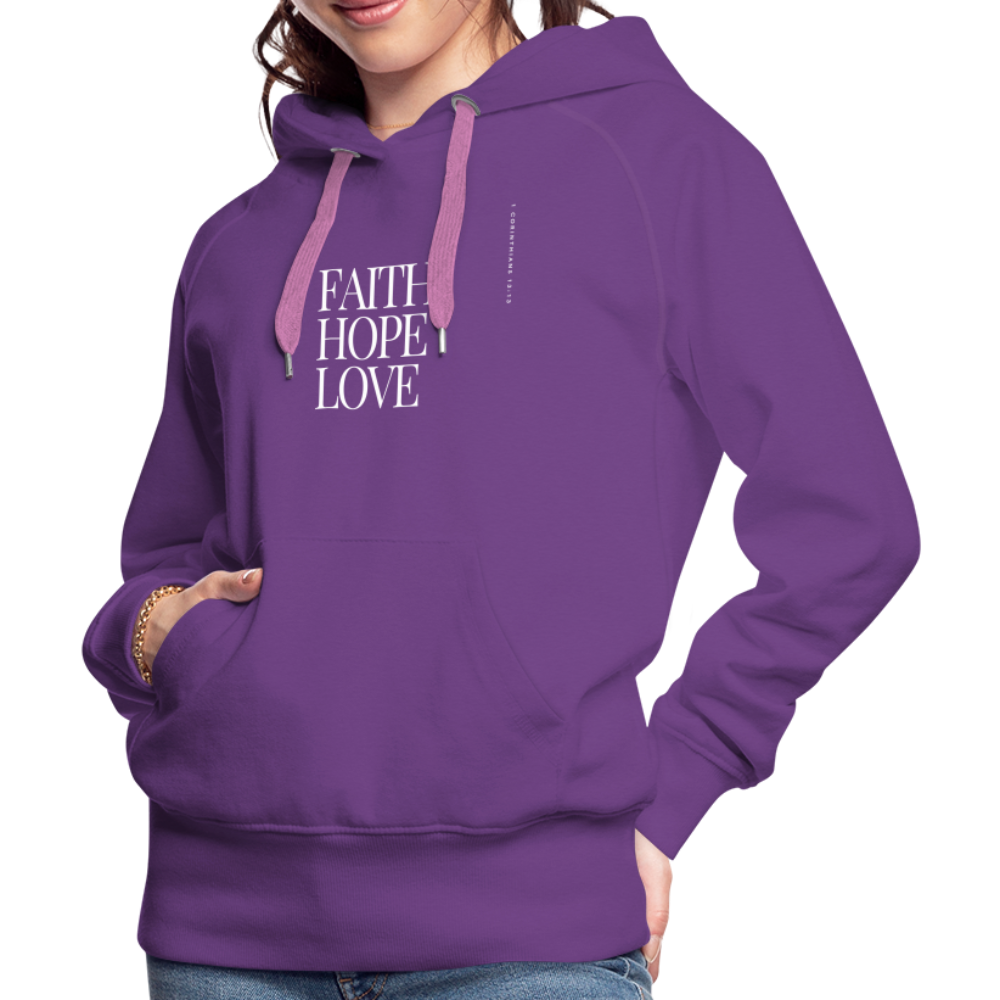 Faith Hope Love Women’s Premium Hoodie - purple