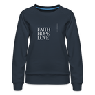 Faith hope love Women's Premium Sweatshirt - navy