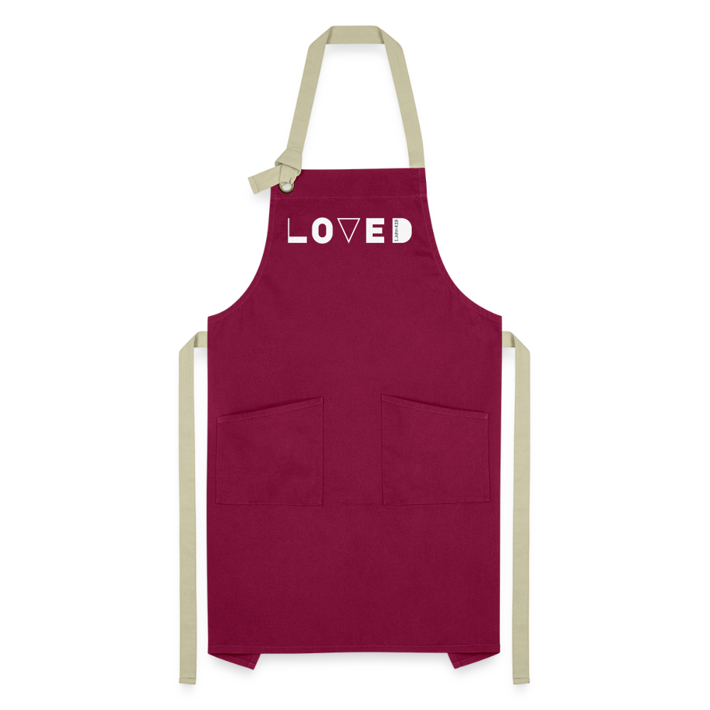 Loved Artisan Apron - burgundy / desert sand