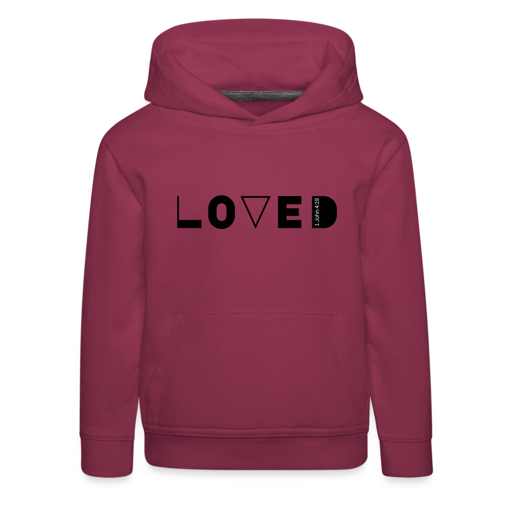 Loved Kids' Premium Hoodie (front print) - bordeaux