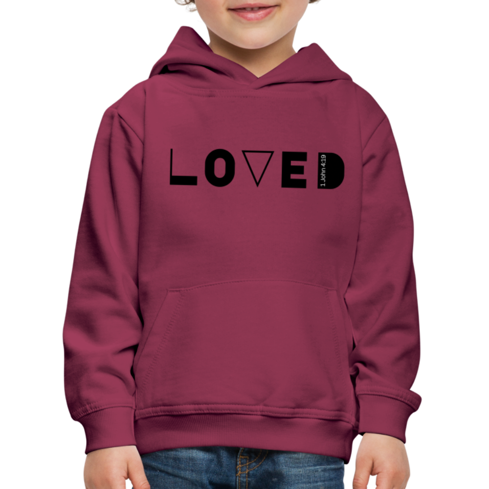 Loved Kids' Premium Hoodie (front print) - bordeaux