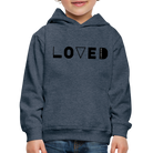 Loved Kids' Premium Hoodie (front print) - heather denim