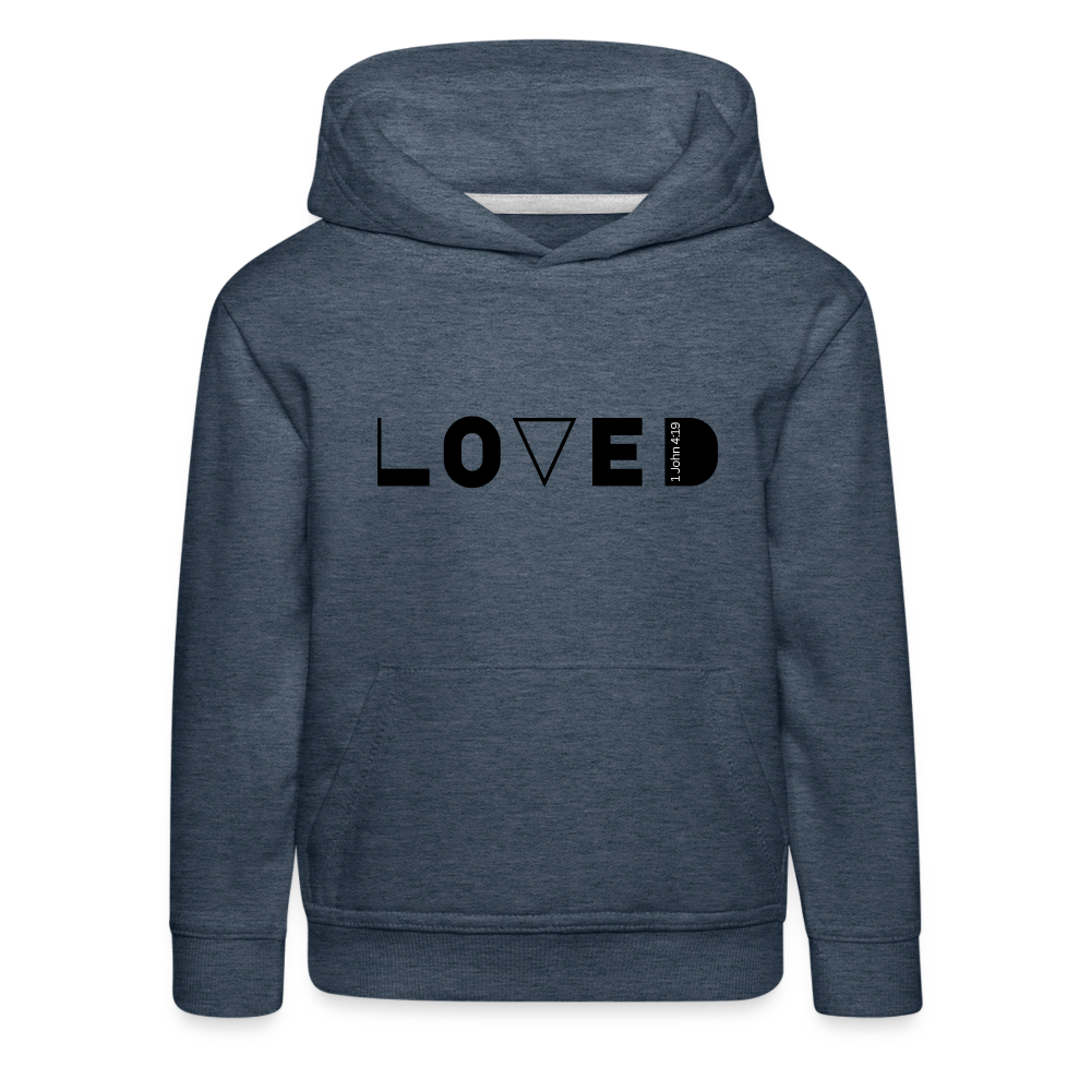 Loved Kids' Premium Hoodie (front print) - heather denim