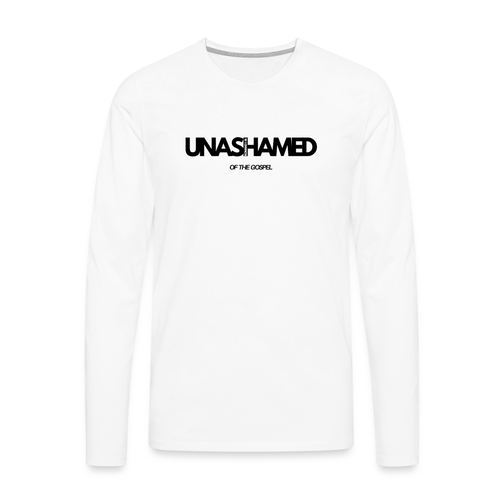 Unashamed Men's Premium Longsleeve Shirt - white