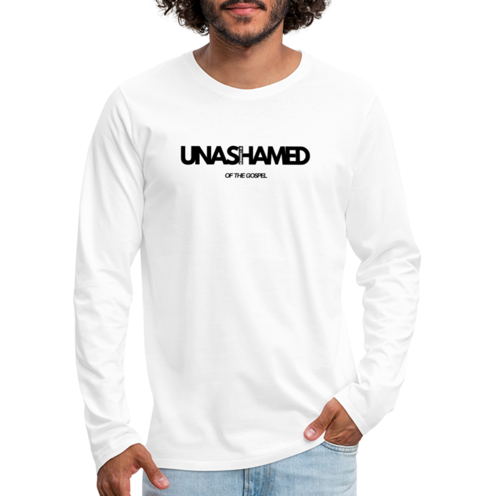 Unashamed Men's Premium Longsleeve Shirt - white