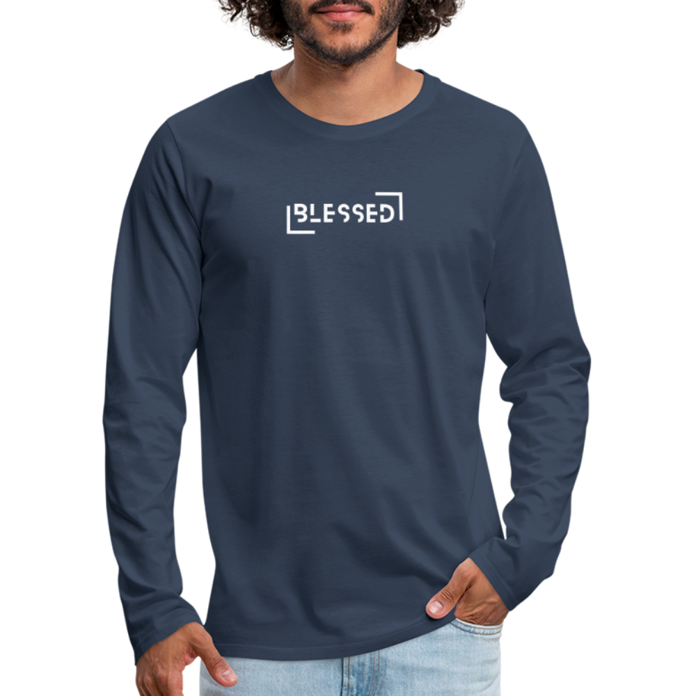 Blessed Men's Premium Longsleeve Shirt - navy