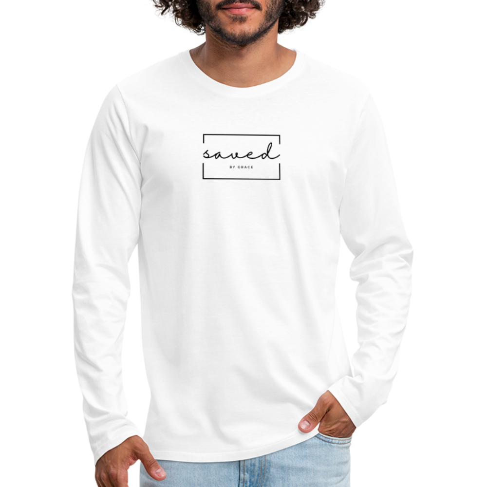 Saved by grace Men's Premium Longsleeve Shirt - white