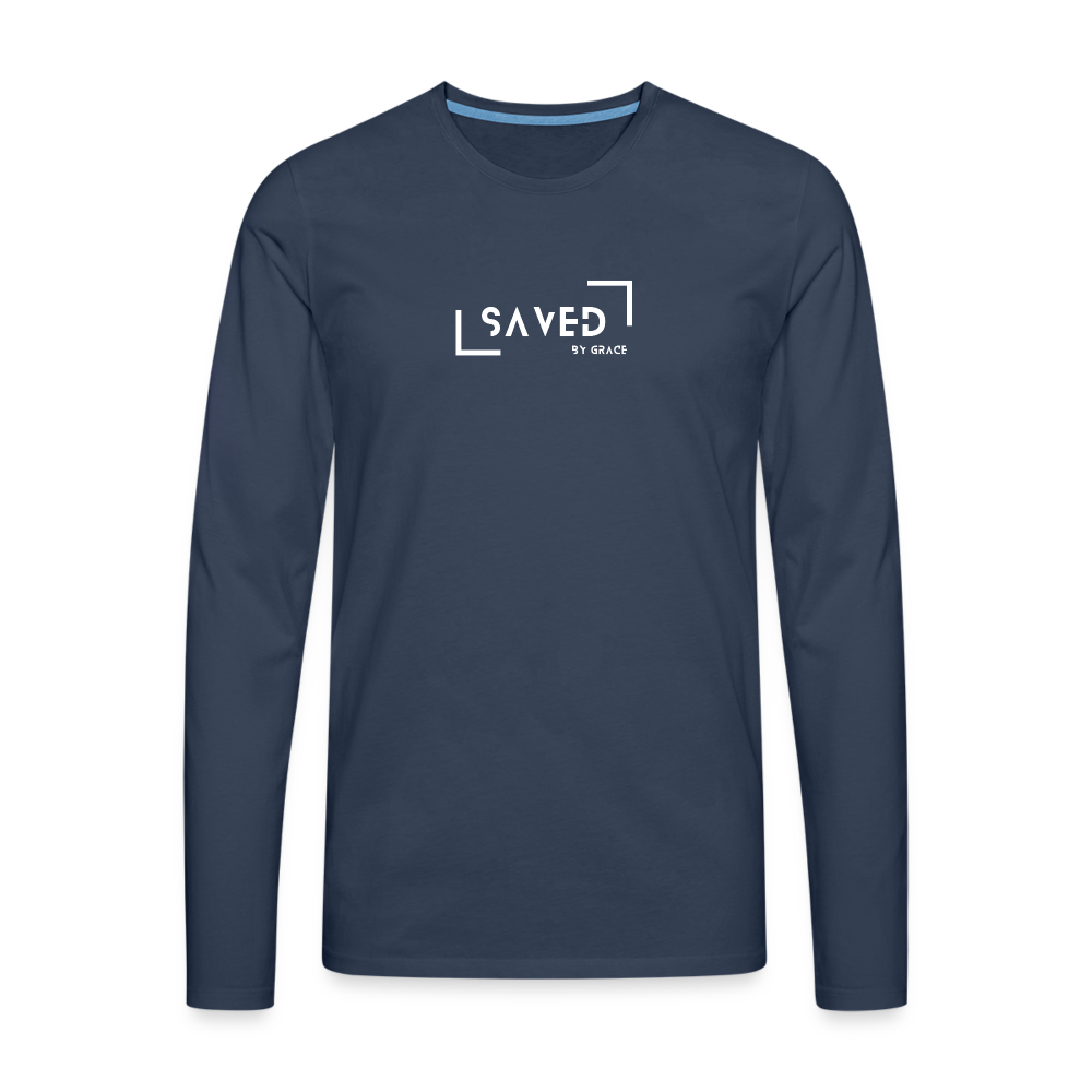 Saved by grace Men's Premium Longsleeve Shirt - navy