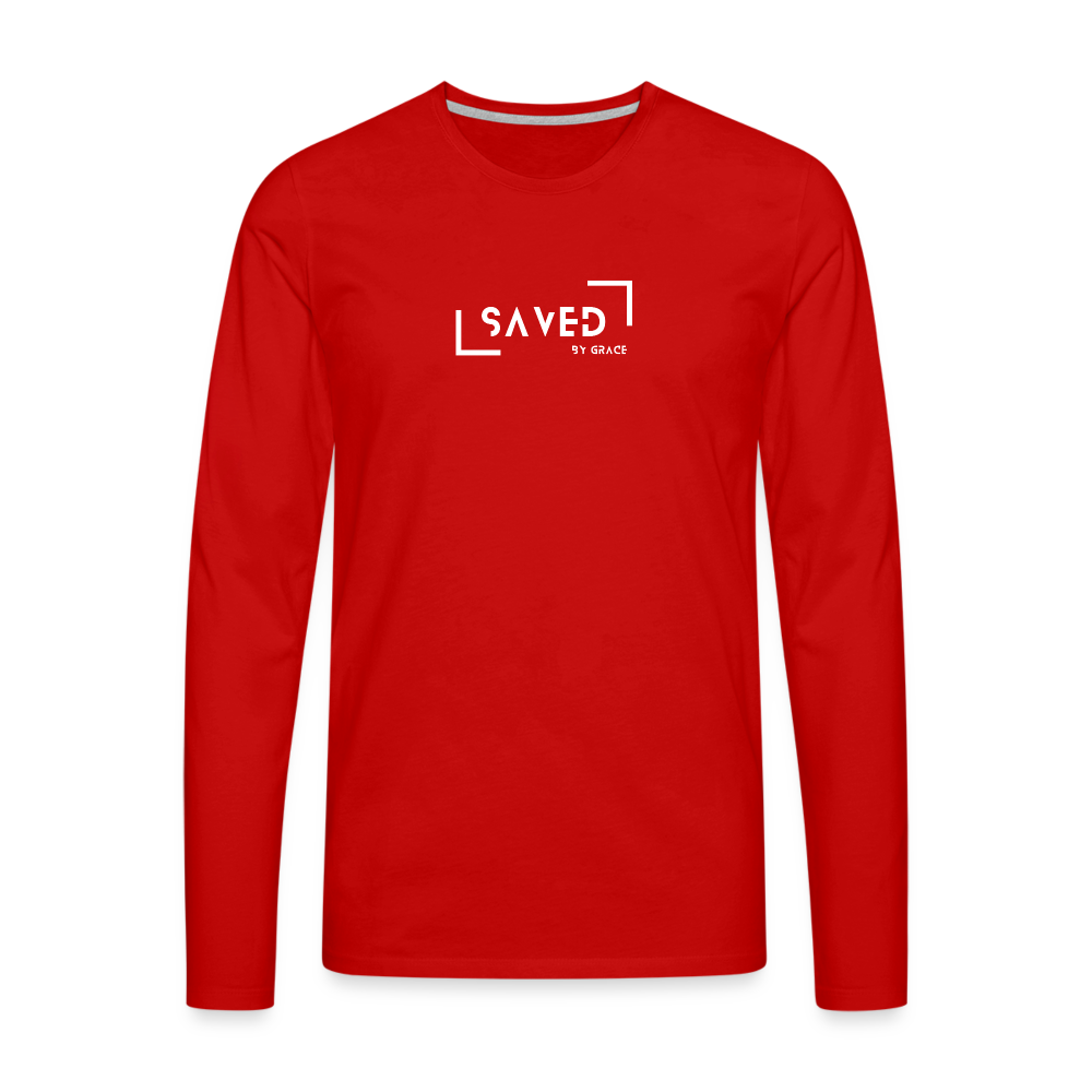 Saved by grace Men's Premium Longsleeve Shirt - red