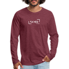 Saved by grace Men's Premium Longsleeve Shirt - heather burgundy