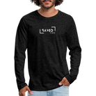 Saved by grace Men's Premium Longsleeve Shirt - charcoal grey