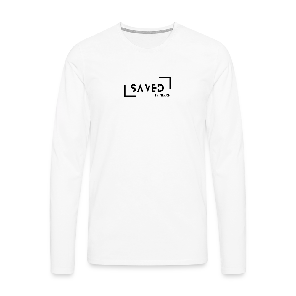 Saved by grace Men's Premium Longsleeve Shirt - white