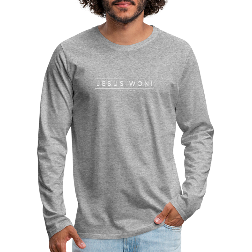 Jesus won! Men's Premium Longsleeve Shirt - heather grey