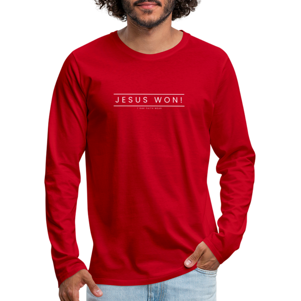 Jesus won! Men's Premium Longsleeve Shirt - red