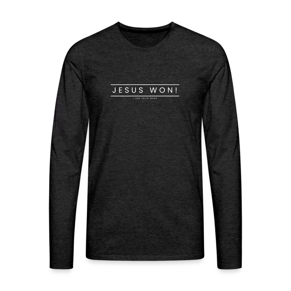 Jesus won! Men's Premium Longsleeve Shirt - charcoal grey