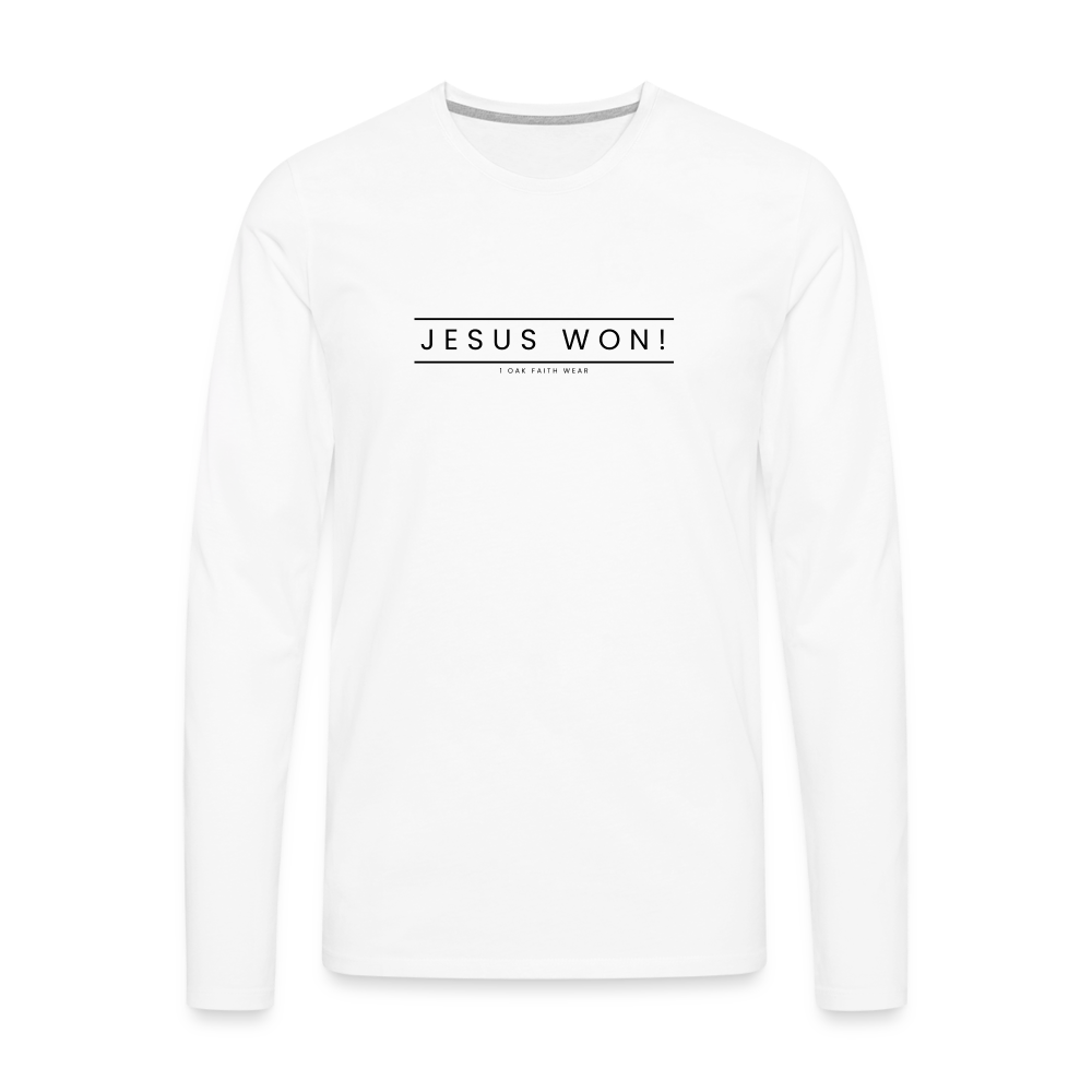 Jesus won! Men's Premium Longsleeve Shirt - white