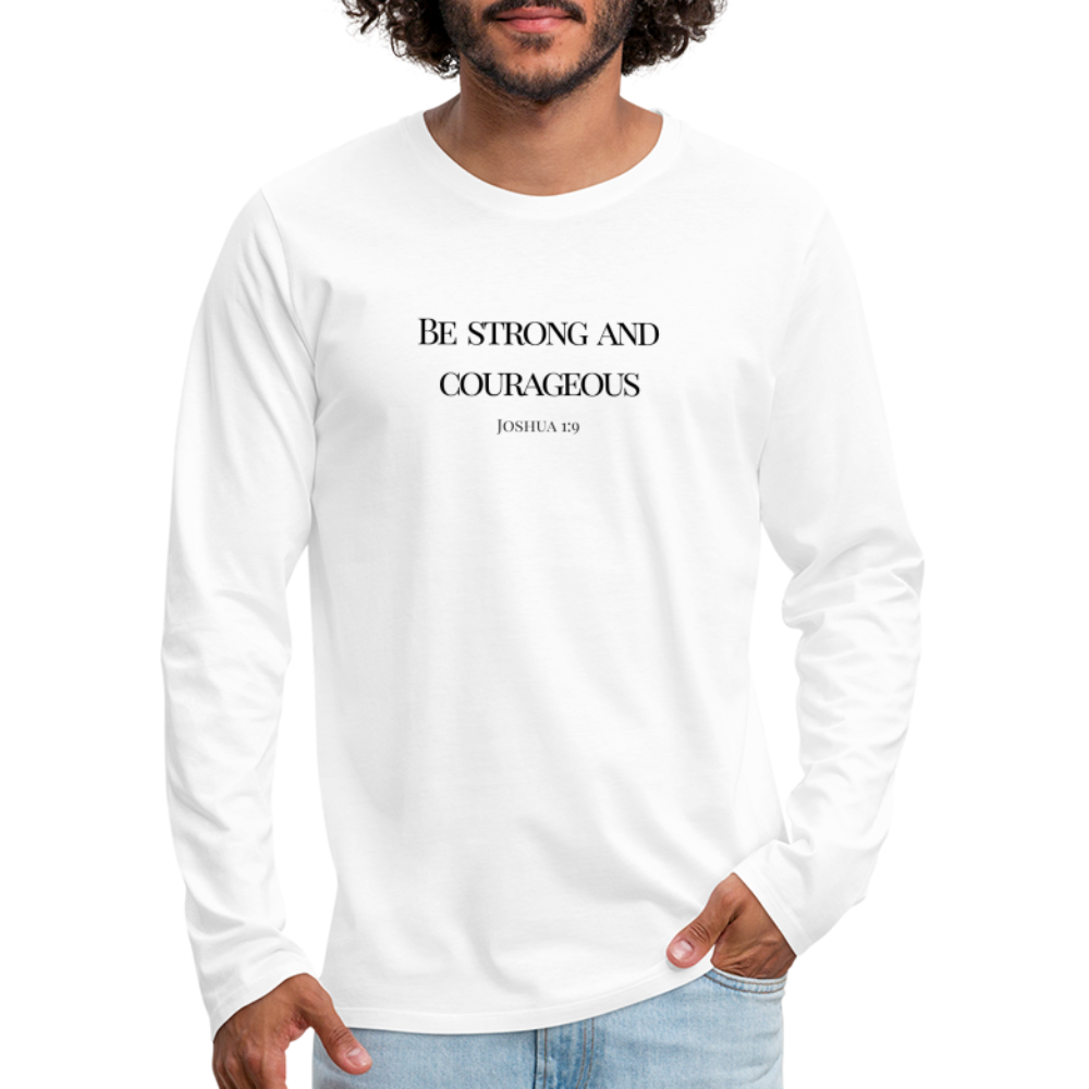 Strong&Courageous Men's Premium Longsleeve Shirt - white