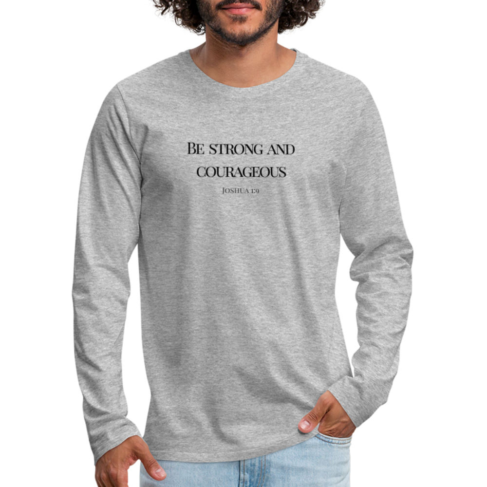 Strong&Courageous Men's Premium Longsleeve Shirt - heather grey