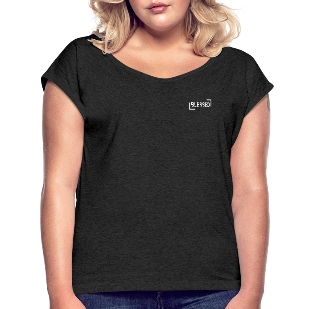 Blessed Women’s T-shirt with rolled sleeves - heather black