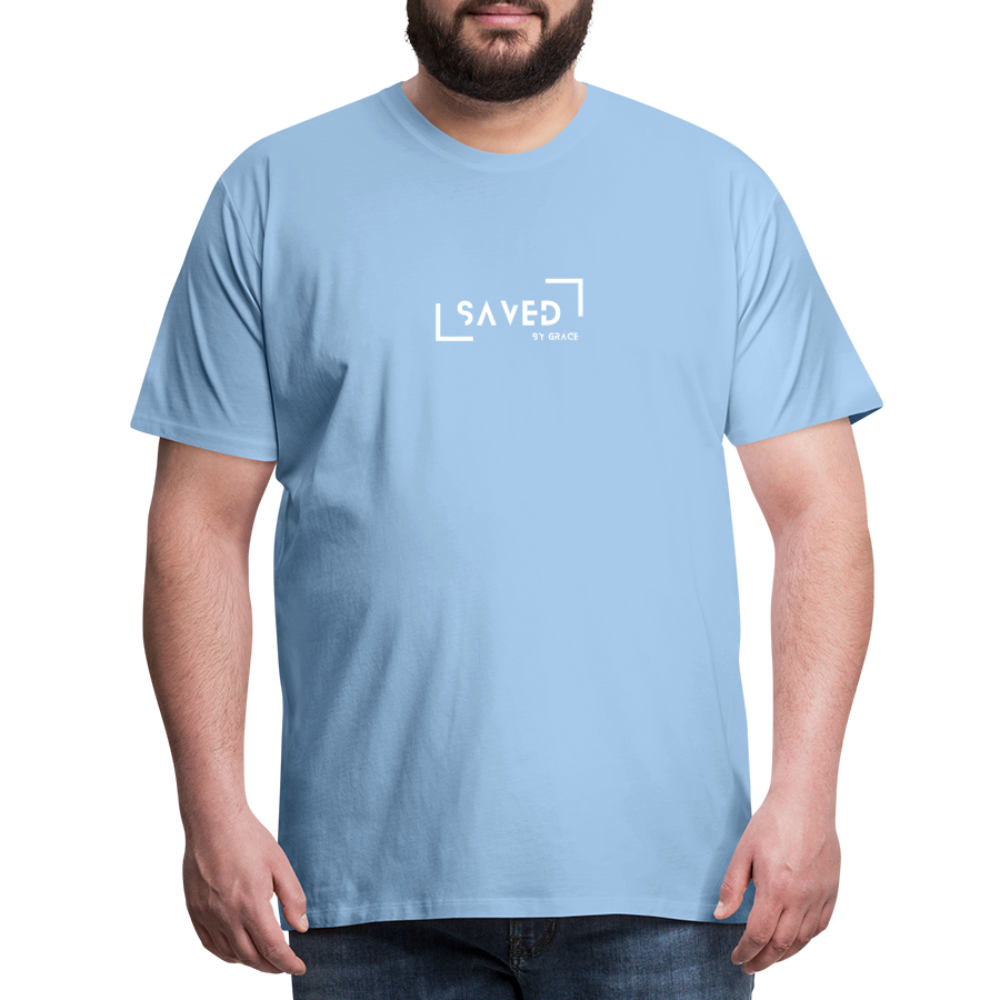 Saved by grace Men’s Premium T-Shirt - sky