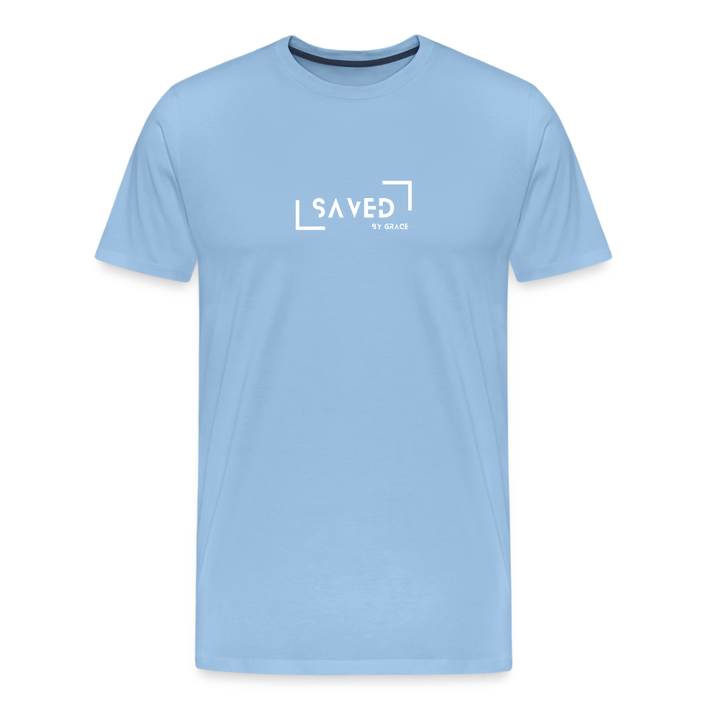 Saved by grace Men’s Premium T-Shirt - sky