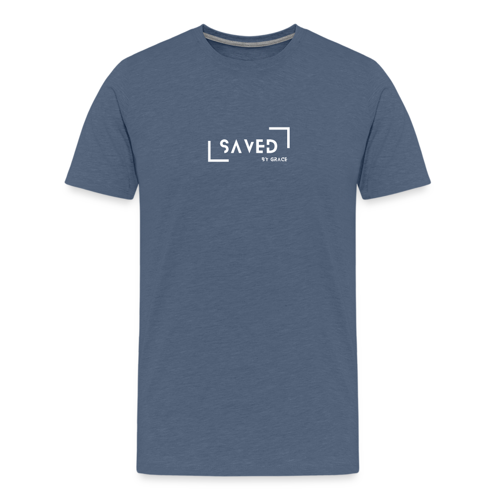 Saved by grace Men’s Premium T-Shirt - heather blue