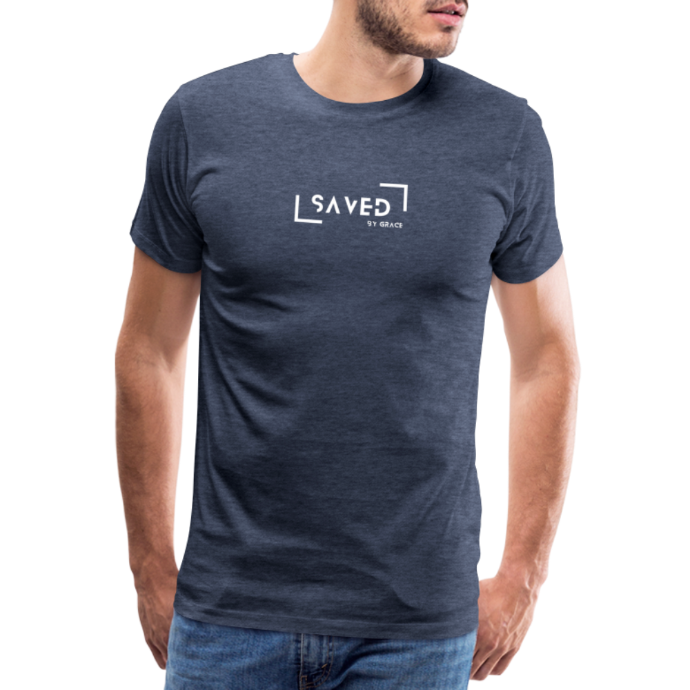 Saved by grace Men’s Premium T-Shirt - heather blue